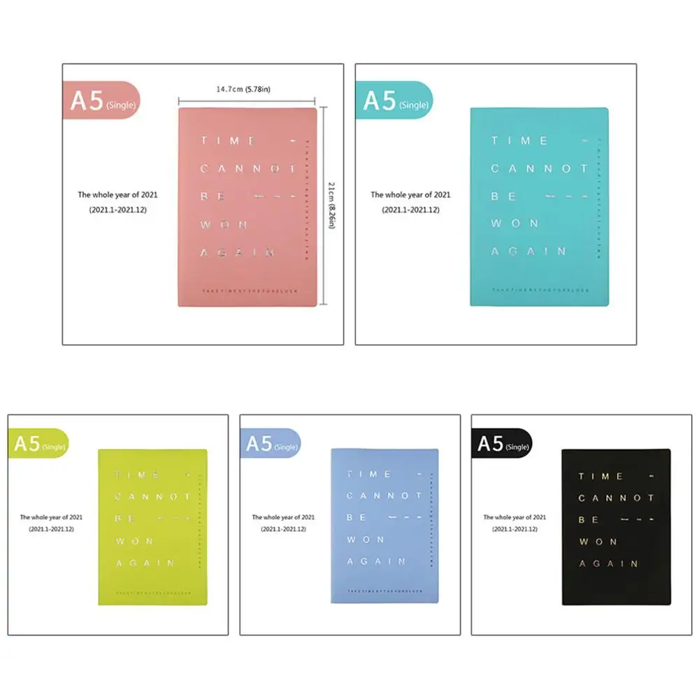 

2021 Large Annual Planner, \"Time Can Not Be Won Again\"Yearly Monthly Weekly Book