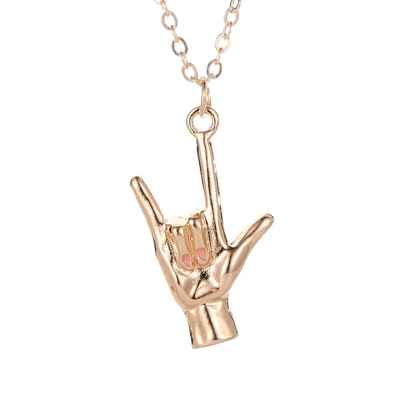 I Love You Pinky Swear подвеска на языке жестов ожерелье в стиле рок жесты руки Панк Рок &