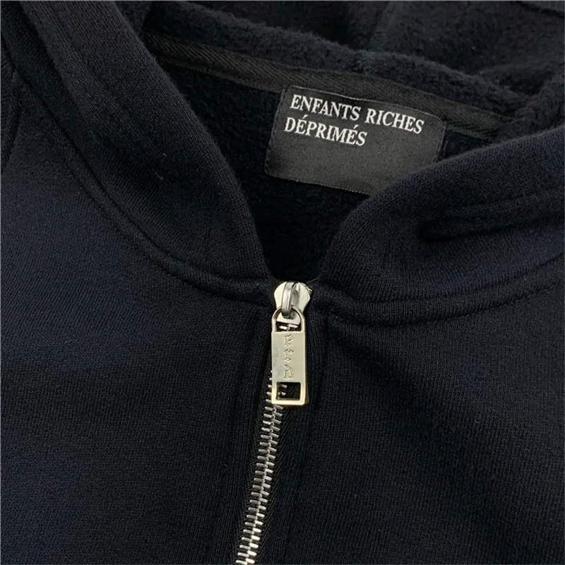 

2020fw Black Cardigan Zipper ERD Hoodies Men Women 1:1 Best-Quality Lettering on the back Pullover Hooded
