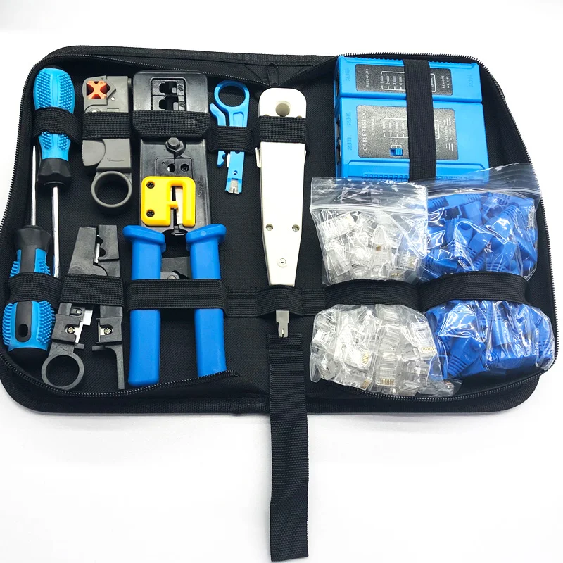 

10 Pcs/Set RJ45 Crimping Pliers Portable LAN Network Repair Tool Kit Cable Tester AND Plier Crimp Crimper Clamp