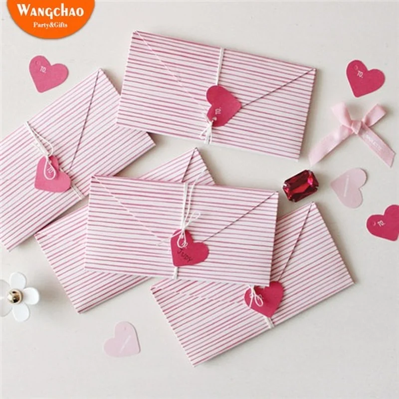 2 шт./пакет мини открытка в виде сердца поздравительная на день Святого Валентина