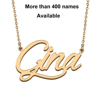 cursive initial letters name necklace for gina birthday party christmas new year graduation wedding valentine day gift
