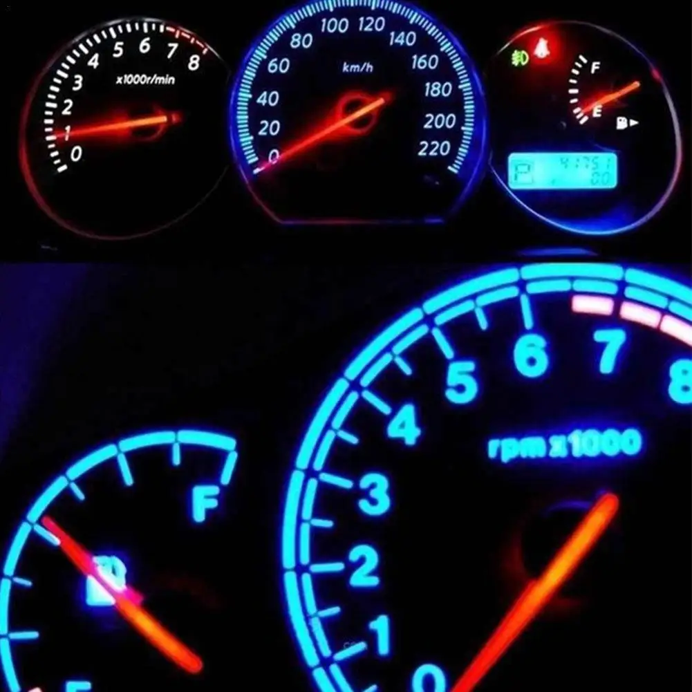 

10 шт., Автомобильные светодиодные лампы T5 B8.5D DC 12 В 5050 SMD