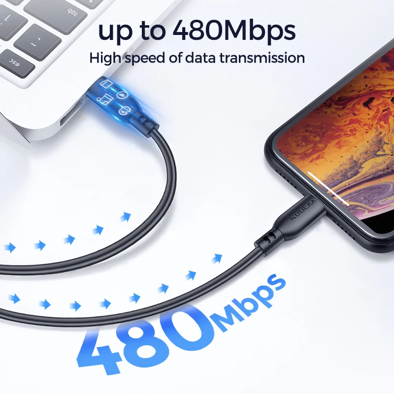 USB кабель KUULAA MFi с разъемом Lightning для iPhone 11 Pro Max X XS 8 XR 18 Вт PD быстрая зарядка Type C Macbook