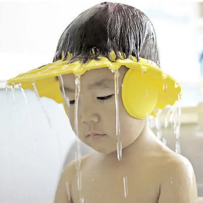 

Baby Safe Shower Soft Cap Adjustable Hair Wash Hat for Newborn Infant Ear Protection Children Kid Shampoo Shield Bath Head Cover