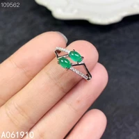 kjjeaxcmy fine jewelry 925 sterling silver inlaid natural emerald popular female ring support detection classic