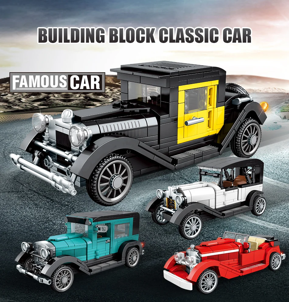 

Classic car series 607400 car model building blocks compatible with education assembled toys gift for Christmas birthday