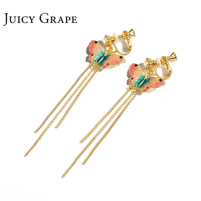 Сочный винограда Ленточки серьги Для женщин серьги-гвоздики темпераментные