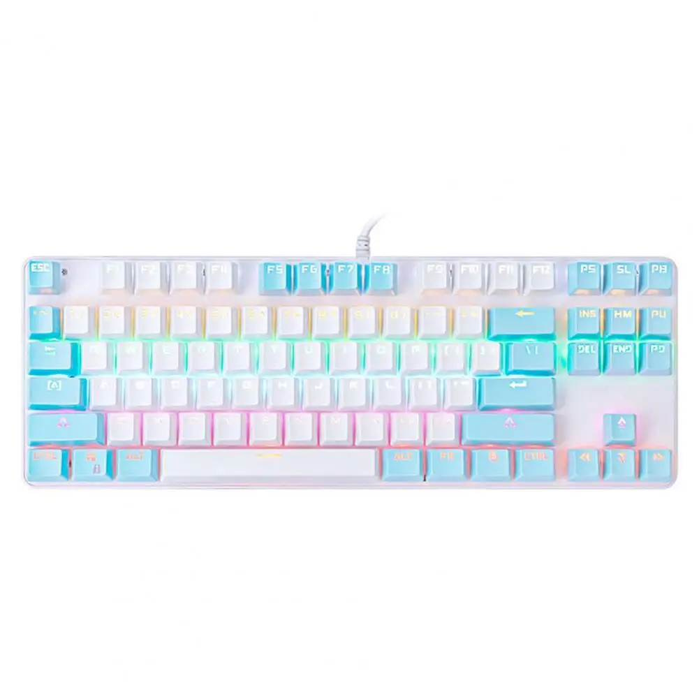 

K100 87 Keys USB Backlight Green Shaft Office Home Gaming Mechanical Keyboard