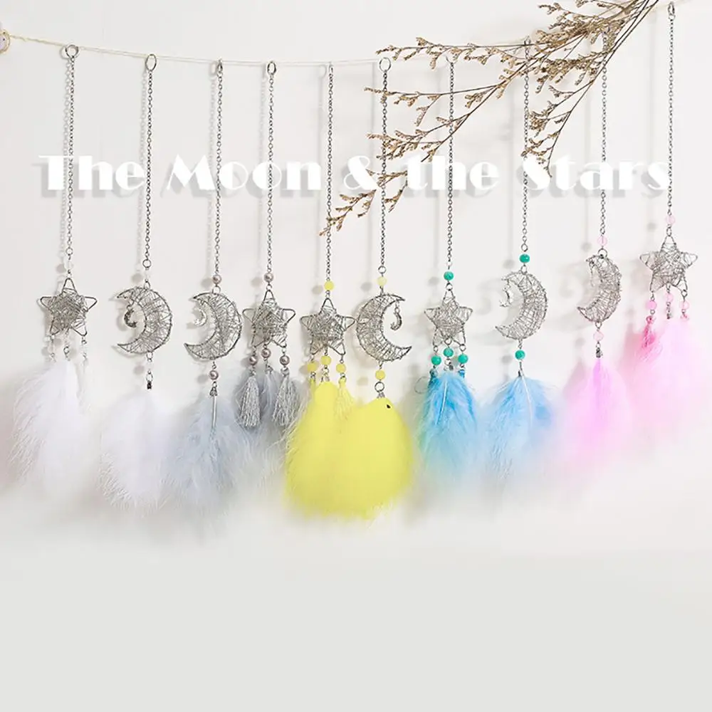 Мини-Ловец снов Автомобильная подвеска ветряные колокольчики перо полые звезды