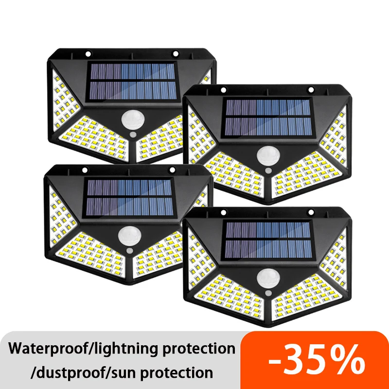 Уличный светодиодный фонарь на солнечной батарее с датчиком движения