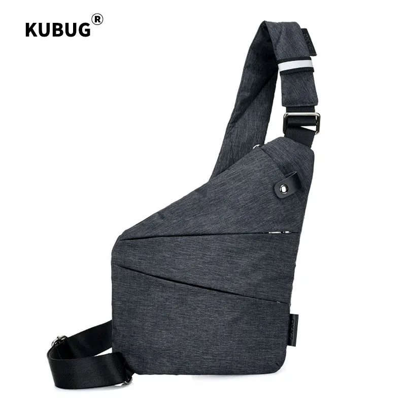 KUBUG Men's Shoulder Bag Multi-functional Outdoor Sports Bottle Storgage Bag Body Hugging Chest Pack Big Anti-Theft Shoulder Bag