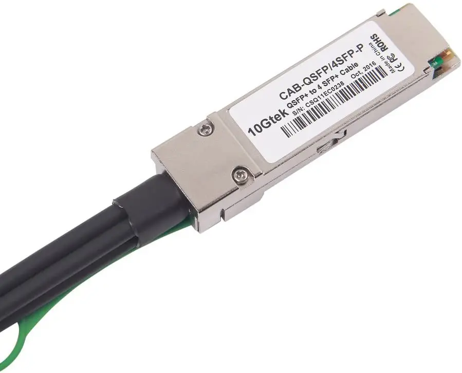 40G QSFP+ to 4xSFP+ Breakout DAC - 40GBASE-CR4 Passive Direct Attach Copper Twinax QSFP to SFP Cable for Cisco QSFP-4SFP10G-CU3M