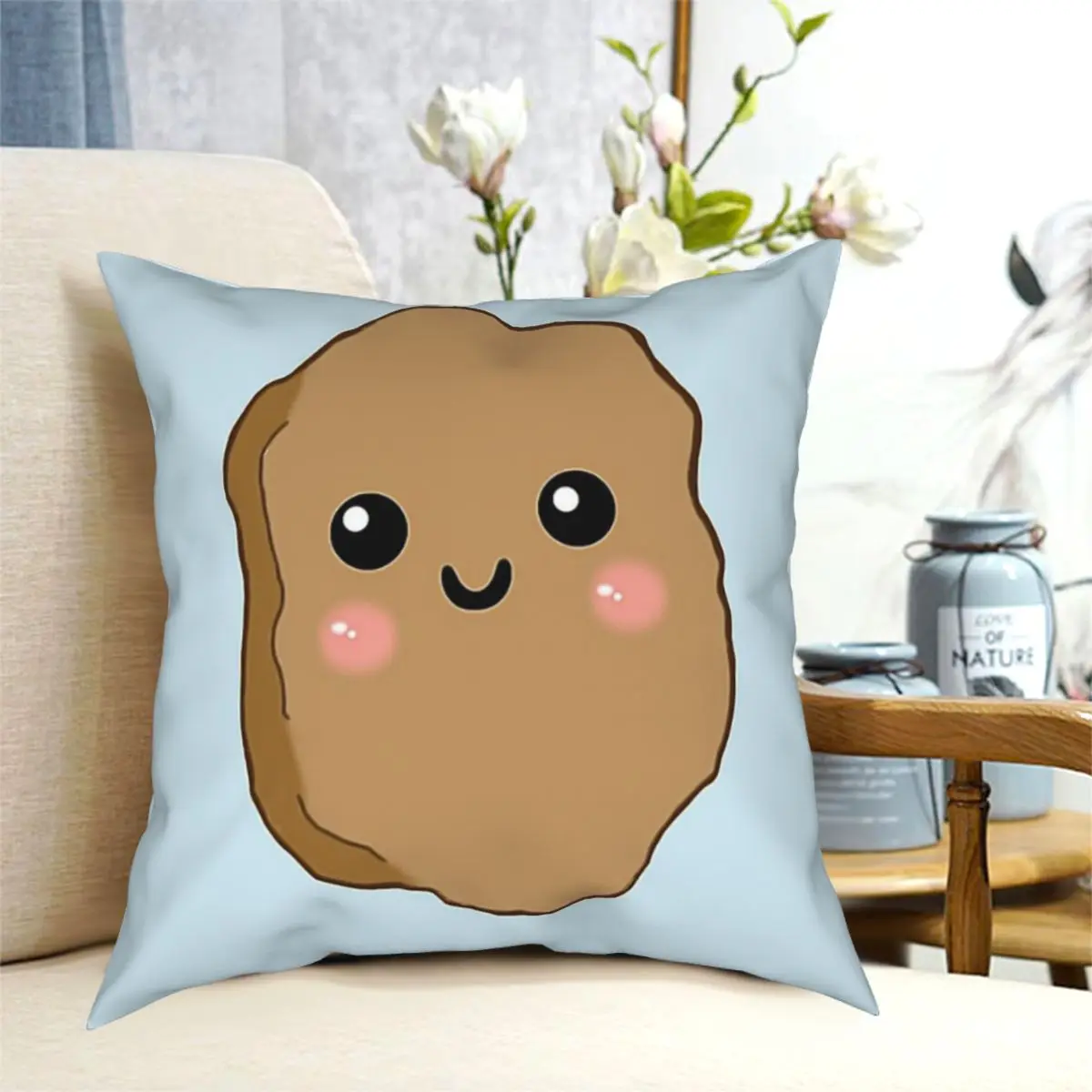 

New Food Kawaii Chicken Nugget Throw Pillow Cushion Cover Decorative Pillowcases Case Home Sofa Cushions 40x40,45x45cm