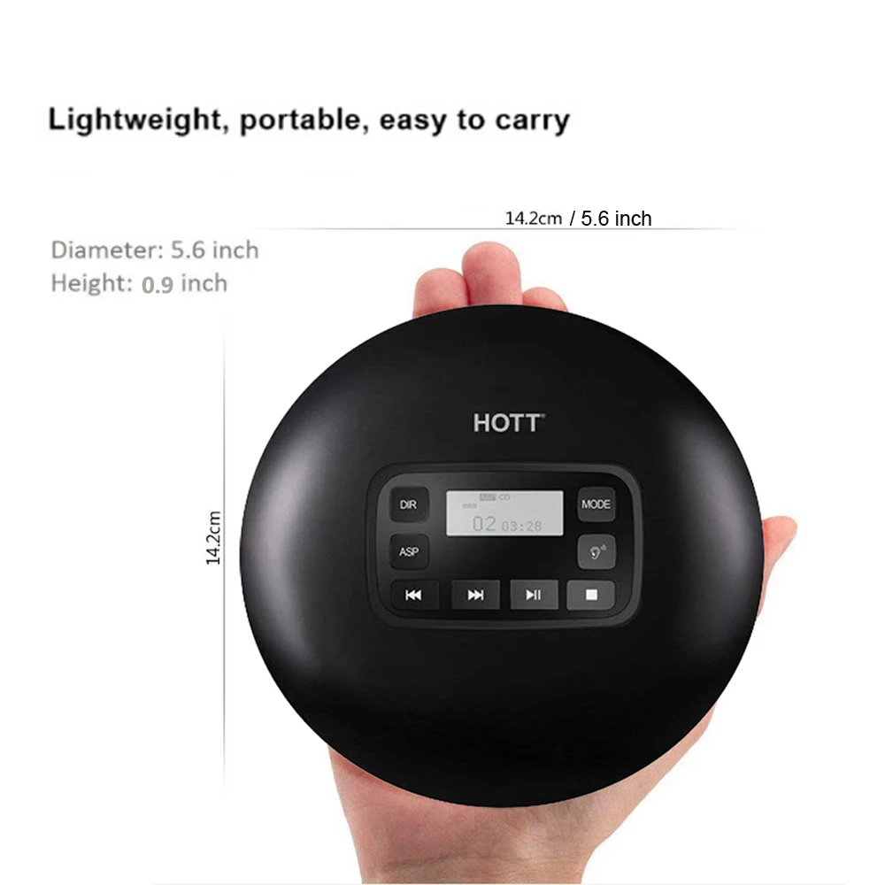 Портативный Bluetooth CD-плеер HOTT 711T персональный плеер со светодиодный кой с