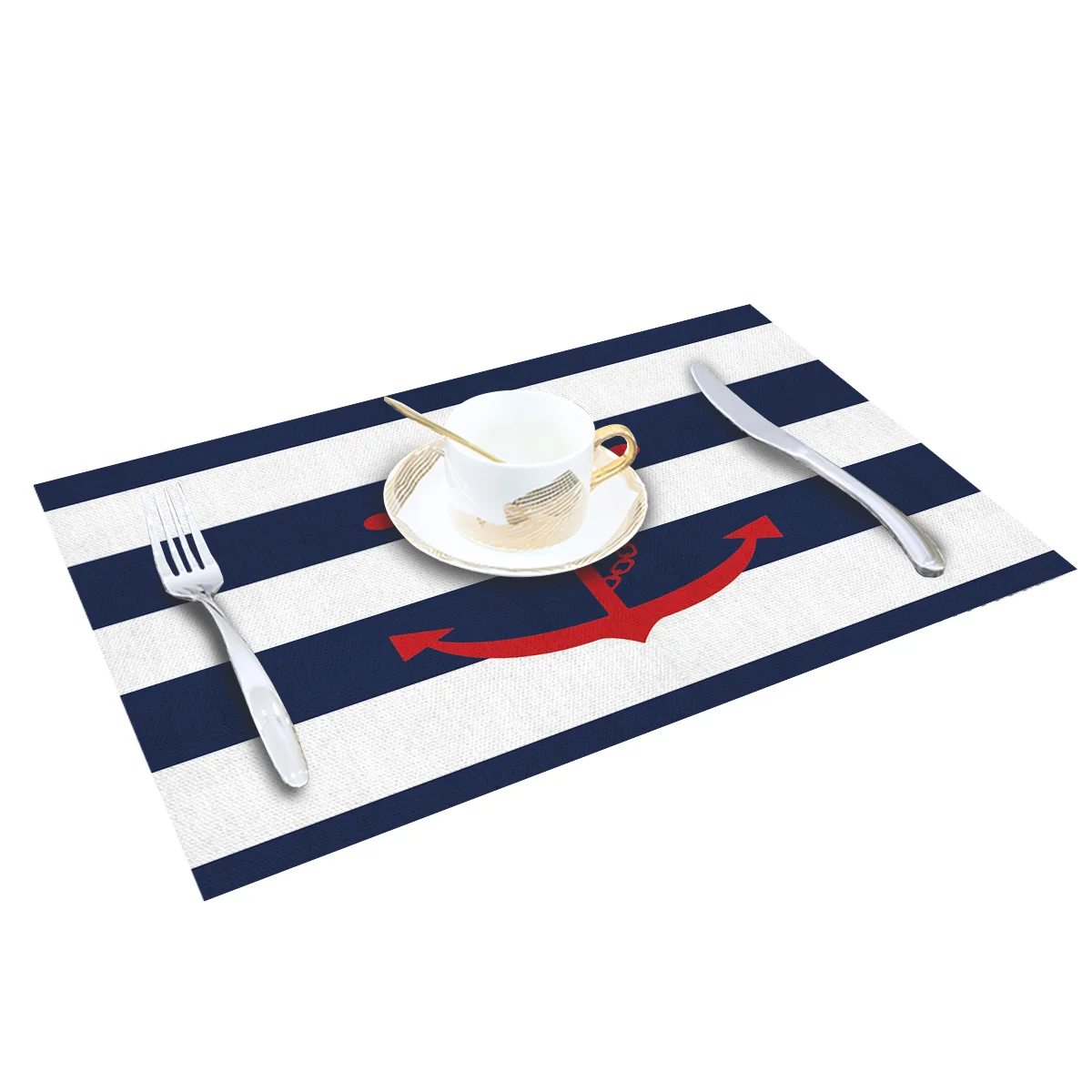 4 6 штук в партии комплект Коврики на стол простой сине белые полоску с принтом