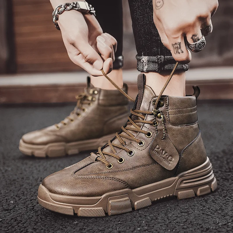 

Autumn Men's Ankle Boots Waterproof Outdoor Retro Men Botas Fashion Tooling Casual Safety Working Botas De Mujer Cowboy Boots