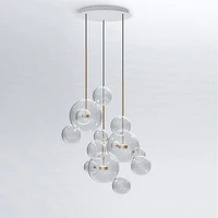 led postmodern nordic iron glass bubbles designer chandelier chandelier lighting led light led lamp for dinning room foyer