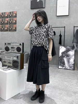 Черная юбка-комбинезон лето 2020 новая модная длинная юбка трапециевидной формы с