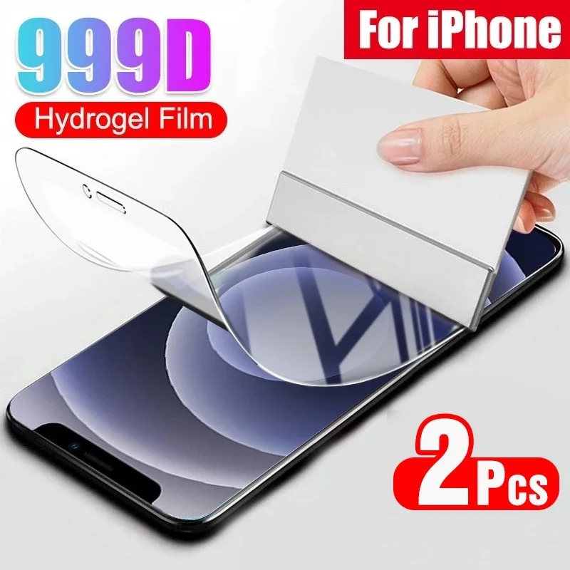 2 шт. Гидрогелевая Защитная пленка для экрана iPhone 12 Pro Max Mini SE 2020 6 7 8 Plus X XR XS 11 (не