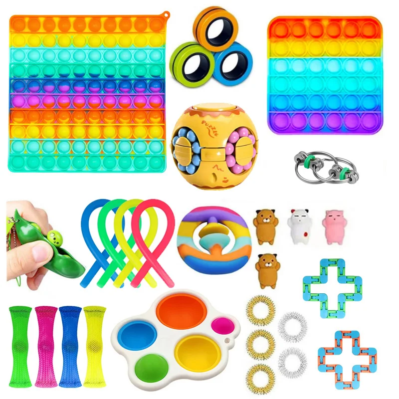 

Push Bubble Fidget Toys Anti Stress Pack Strings Big Bubble Relief Adults Children Sensory Squishy Antistress Simple Dimple Gift