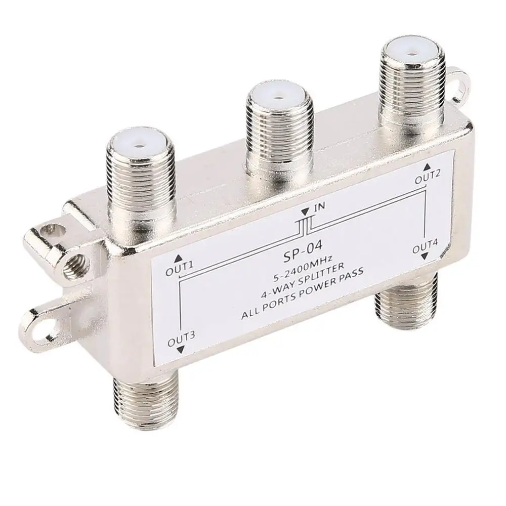 

4 Way Satellite/Antenna/Cable TV Splitter Distributor 5-2400MHz F Type Wholesale dropshipping
