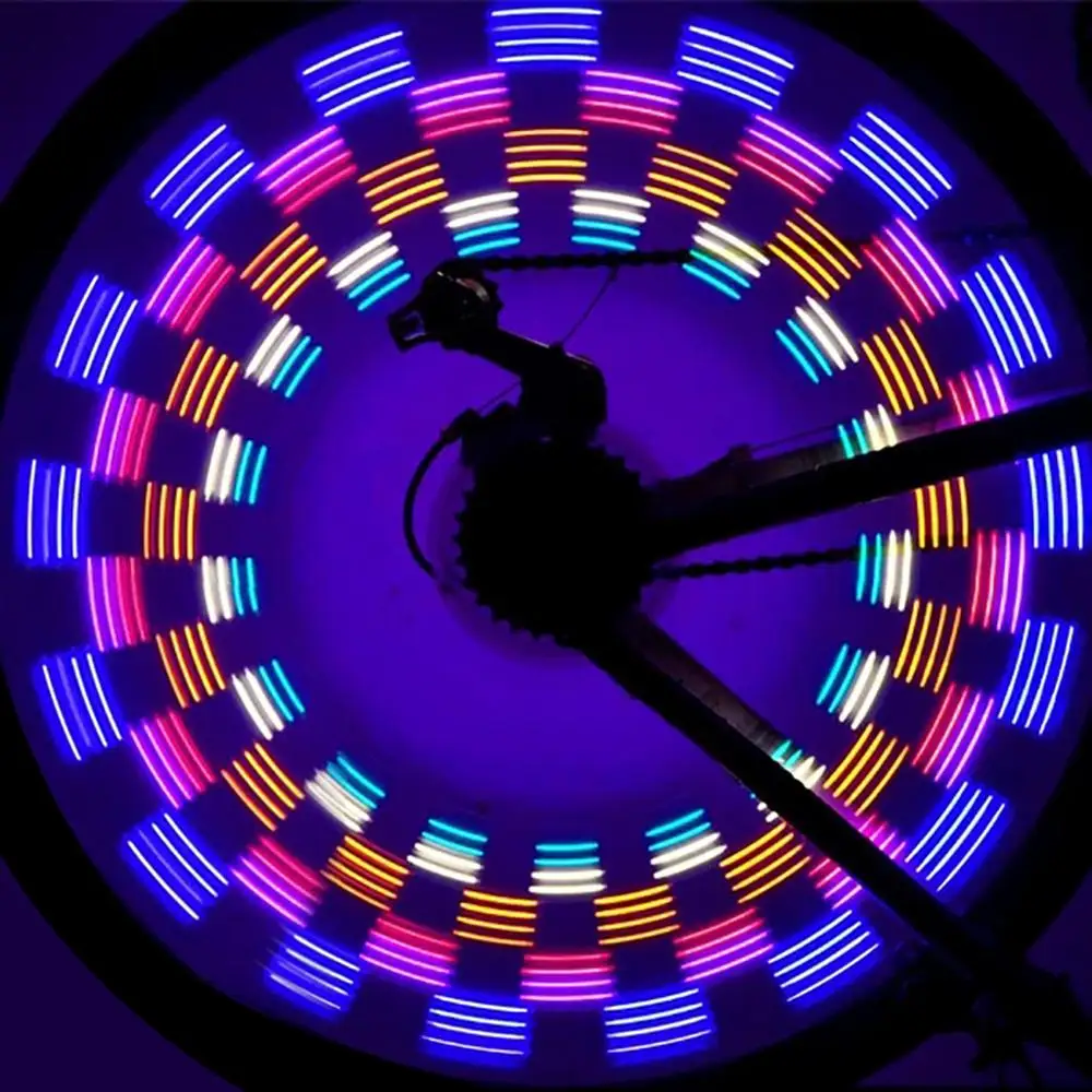 32LED цветные велосипедные фонари для езды на силиконовом горном колесе спицевые