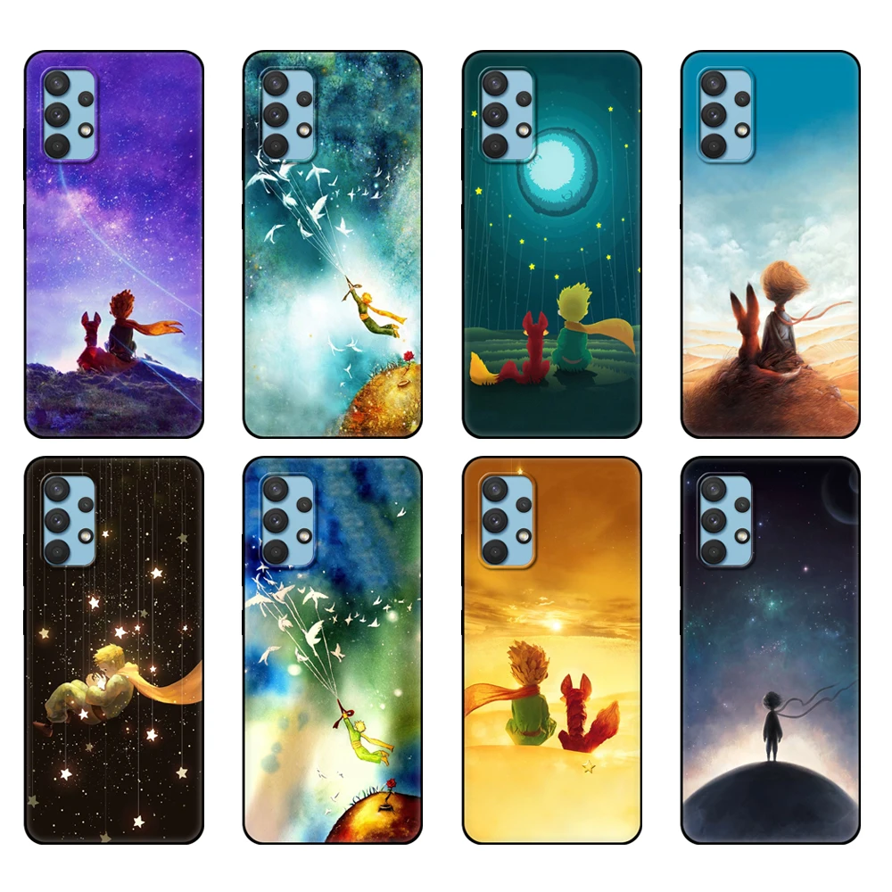 Черный чехол из ТПУ для Samsung galaxy A32, A42, A52, A72, 4g, 5g S21 PLUS, ультра задняя крышка, Маленький принц и лиса