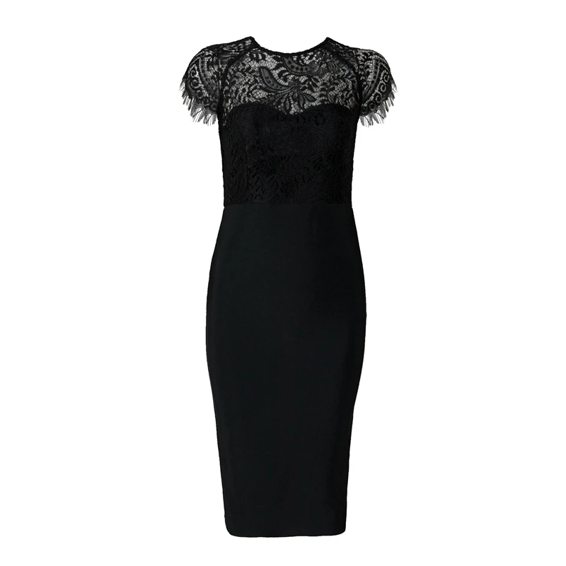 2019 модное сексуальное Белое черное кружевное Бандажное платье элегантное