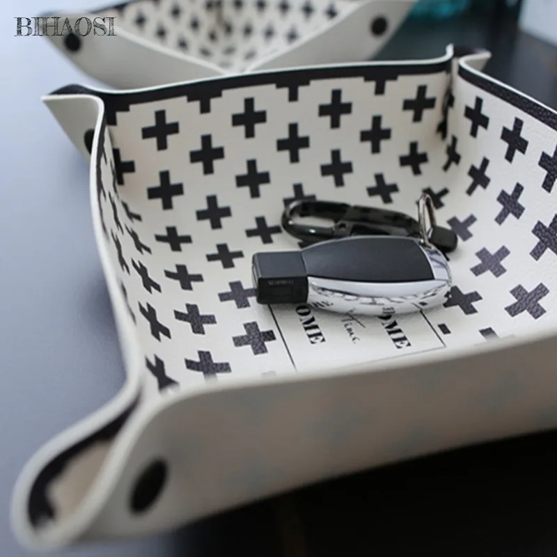 Настольный лоток для хранения искусственной кожи украшения дома кости ключей