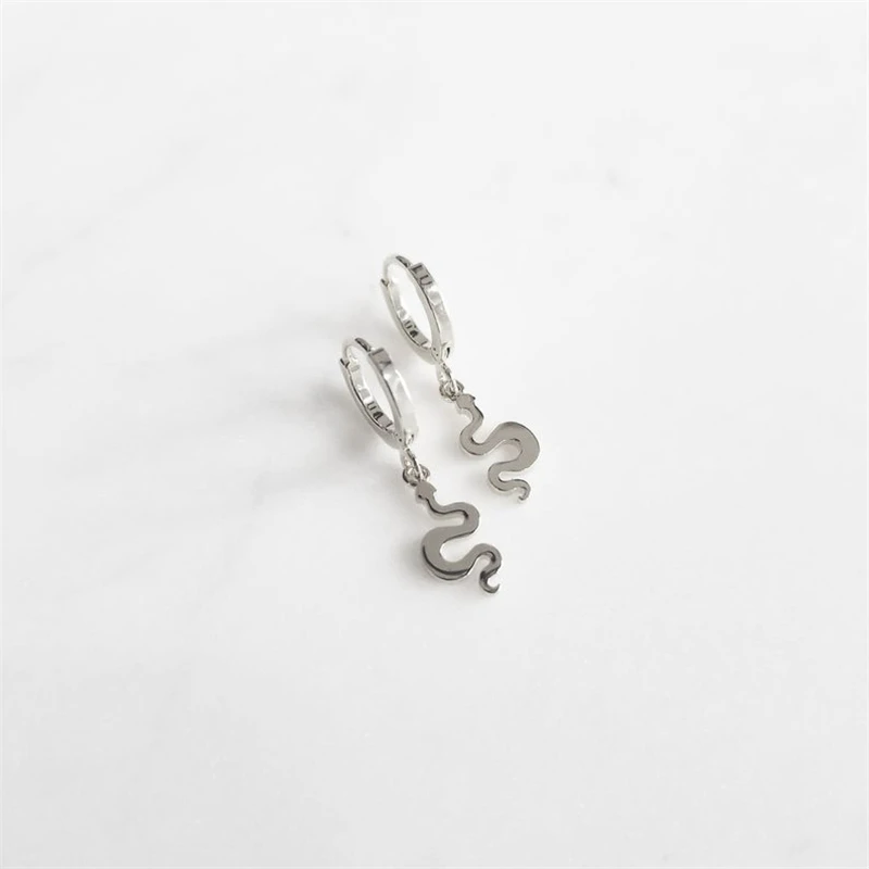 Fashion S925 Sterling Silver Light Luxury Earrings Fun Animal Snake With Zircon Ladies Ins Trend Gifts | Украшения и аксессуары