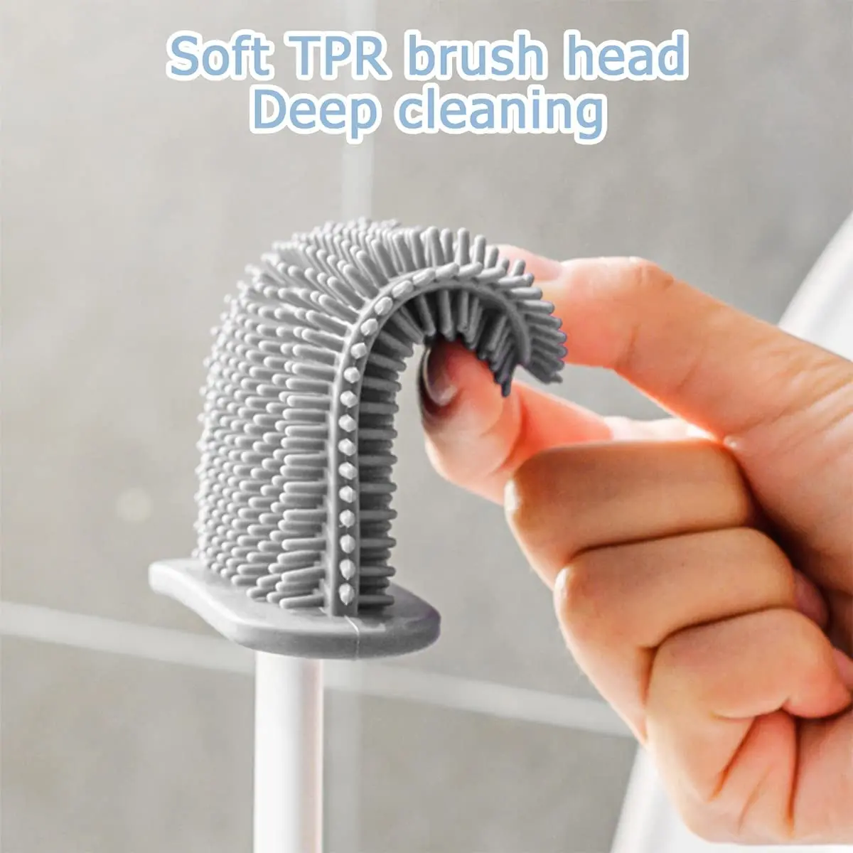 silicone toilet brush and holder set for bathroom flexible brush head with silicone bristles wall mounted deep cleaning corner free global shipping