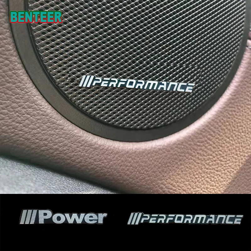 

4pcs Aluminum M Power performance Car audio sticker For All Bmw M E30 E34 E36 E39 E46 E60 E87 E90 E83 F10 F20 F30 G20