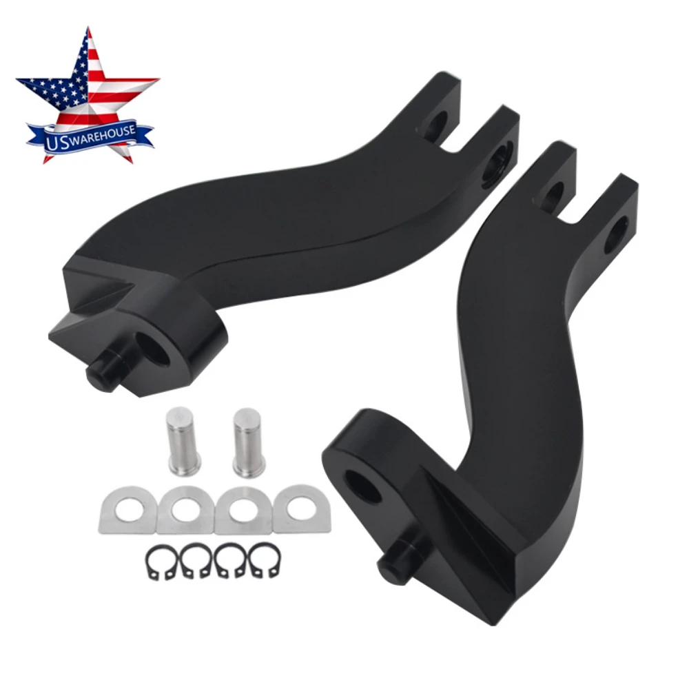 

Motorcycle Black Metal Rear Passenger Foot Peg Mount Brackets Carrier Holder Clamps For Harley Touring Electra Glide 93-Up