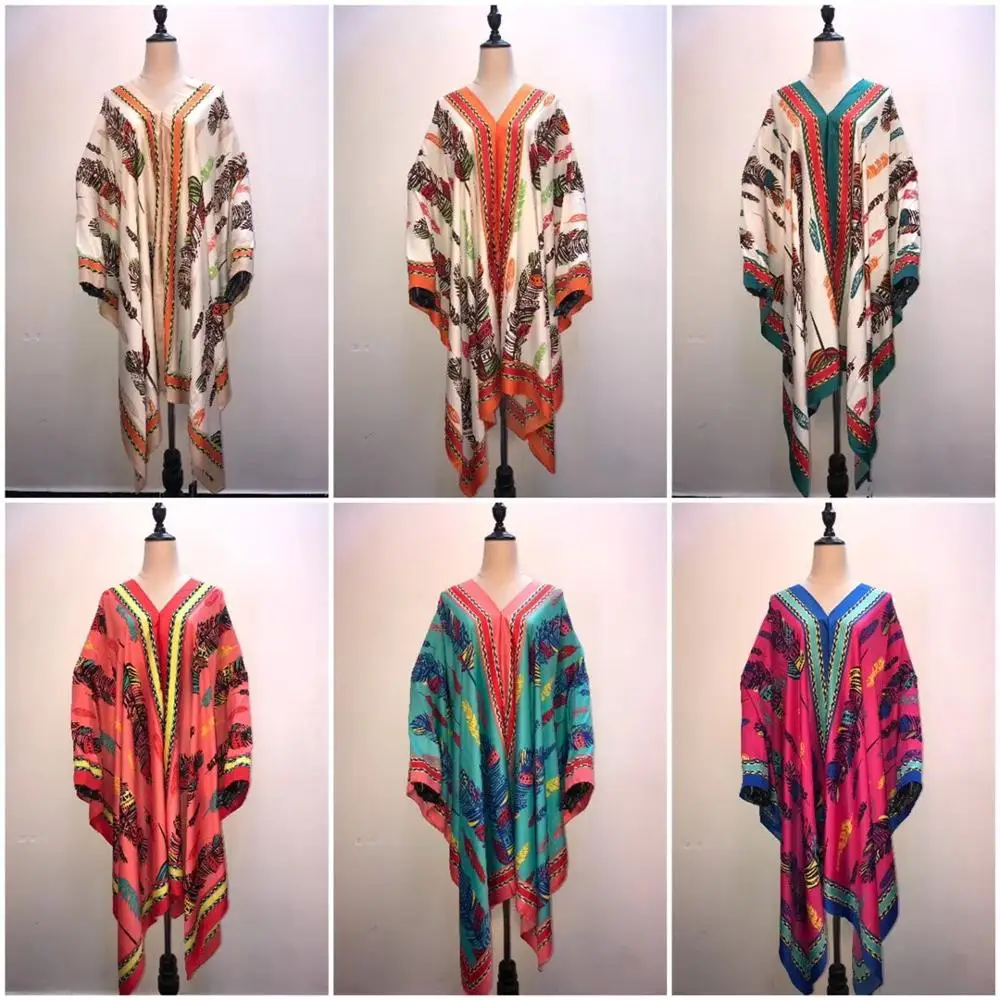 

Jannie New Fashion V-Neck printed women top European style Summer Beach dresses for Lady