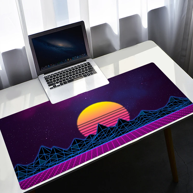 

Large Anime Mouse Pad Retrowave Computer Mat Gaming Mat For Pc Mause Pad Gamer Girl Deskmat Mousepad Table Pads Varmilo Carpets