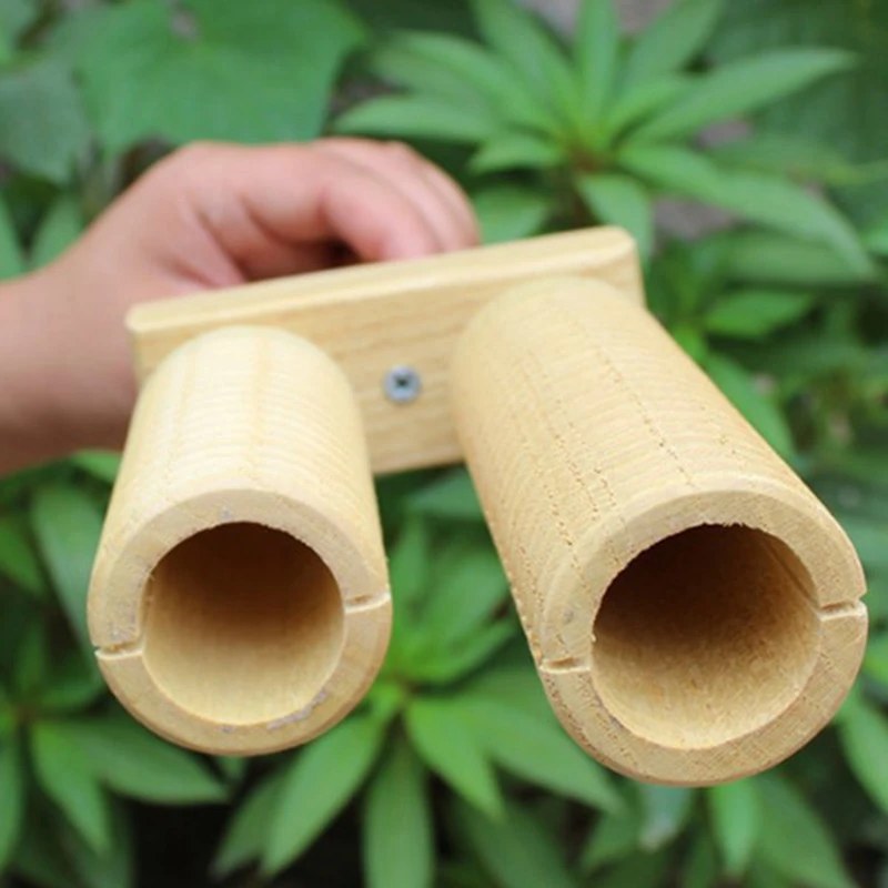 HOT-Music Percussion Pair of Wooden Agogo Bells Connected to Handle with Sticks for Children's Toys |
