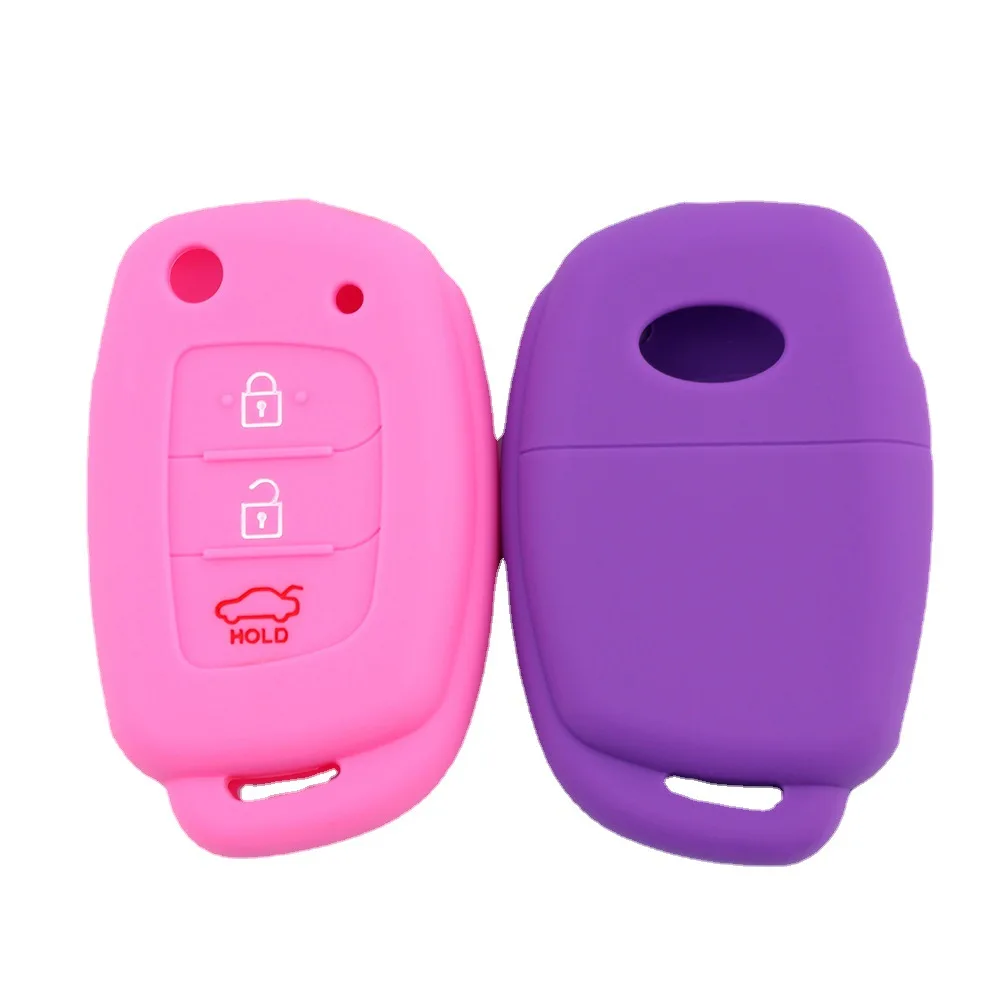 

Silicone Car Key Cover Suitable for Hyundai I20 Folding Car Remote Control Anti-theft Device Protective Cover