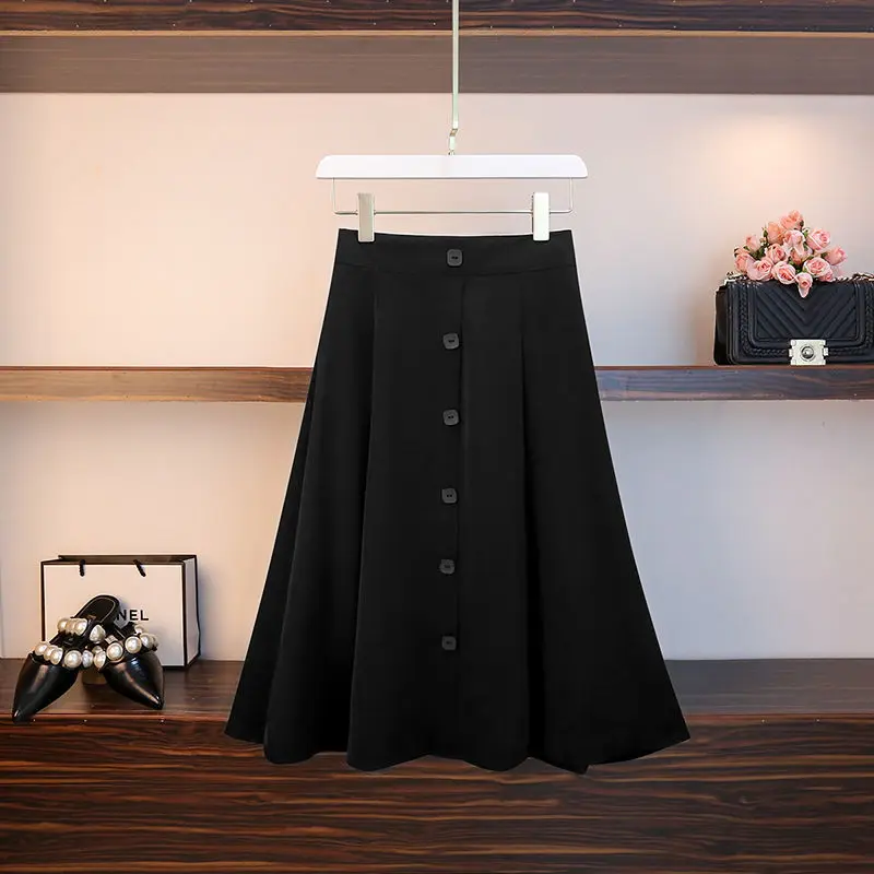 

Chiffon Skirt Summer Women's Mid-length 2021 New A-line Cover Across The High-waist Umbrella Skirt Solid Color Skirt