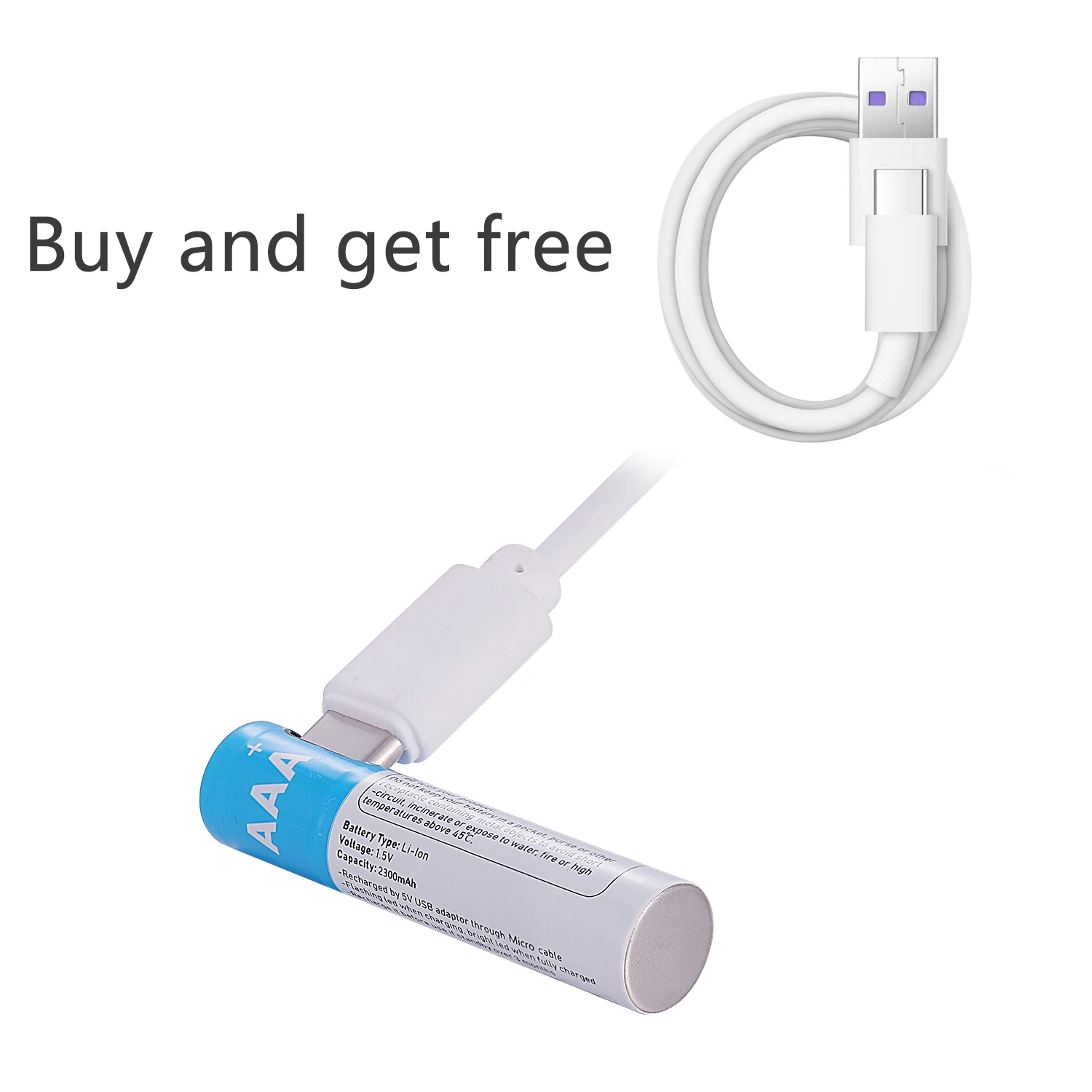 Новинка перезаряжаемая батарея AAA 1 5 в 2300 мАч USB литий-полимерная для быстрой