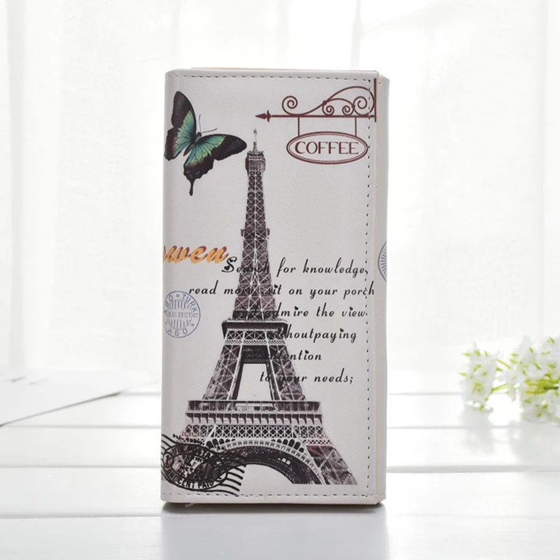 2019 кошелек с Эйфелевой башней женский длинный милый кожаный кисточками женские