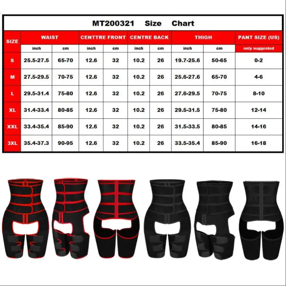 

Lover-Beauty Women Shapewear 3 Strap Waist Belt Shapers Fat Burning Compress Leg Trimmers Neoprene Band Thigh Slimmer Wrap Belt