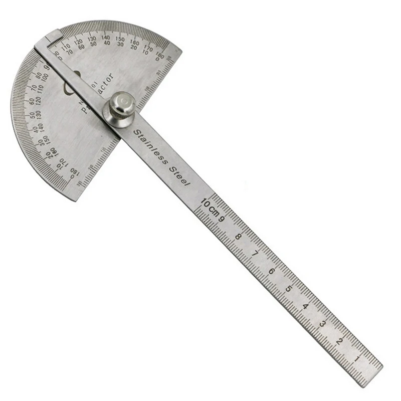 

100mm Stainless Steel Angle Finder Rule Measure Machinist Tool Craftsman Rule Ruler Machinist Goniometer 180 Protractor