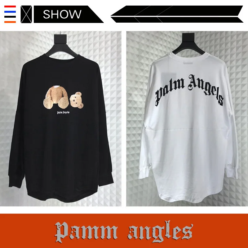 Новый Palm Angels Толстовка в стиле хип хоп Палм ангелы и принтом медведя из
