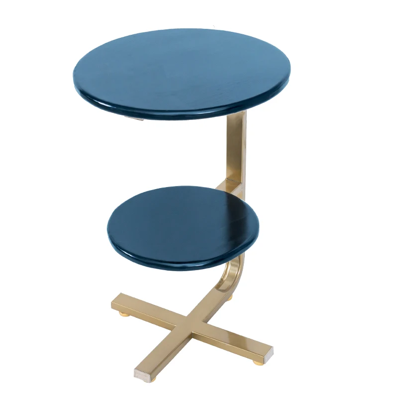 Креативный простой круглый железный стол из массива дерева для спальни чтения