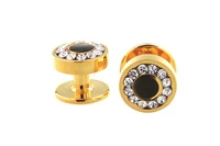 10pairslot classic gold round crystal collar stud shirt cuff studs buttons menwomens jewelry