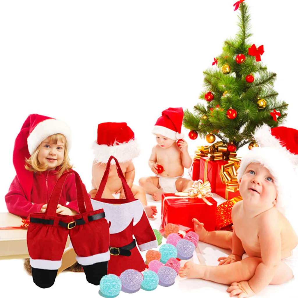2Pcs New Reusable Christmas Candy Bags Santa Claus Dress Pants Xmas Design christmas presents Gifts Bag cadeau noel navidadF1010 | Дом и сад