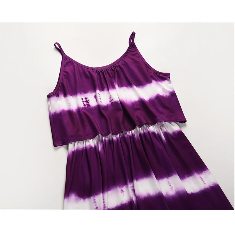 

Dresses For Women 2021 O-neck Beach Dress Woman Sleeveless Striped Casual Women's Dresses Backless Elegant Dress Flounced Edge