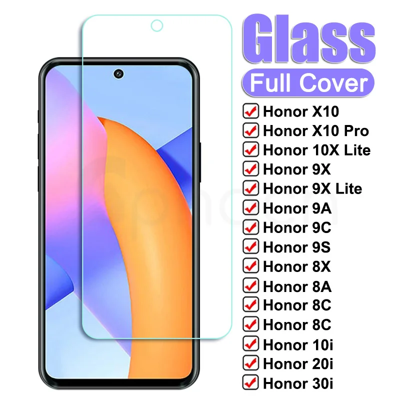 9D закаленное стекло для Honor 9X 10X Lite 9A 9C 9S защитное X10 8X 8A 8C 8S 20S 30S 20E 10i 20i 30i защитная