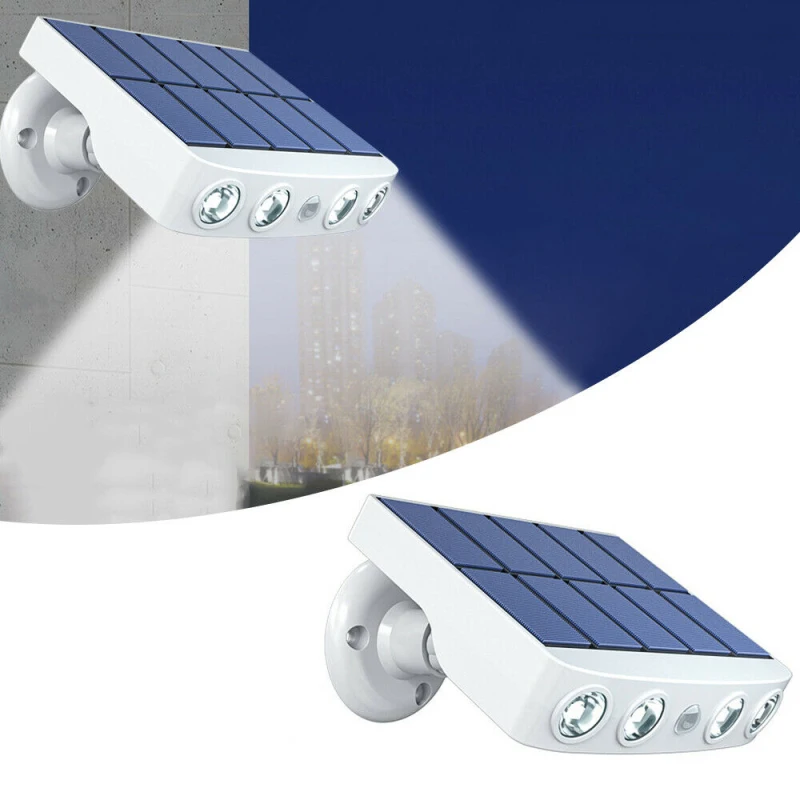 

Solar Power Wall Light 4LED White/Warm Light Power PIR Motion Sensor Wall Light Outdoor Waterproof Garden Lamp Smart Home